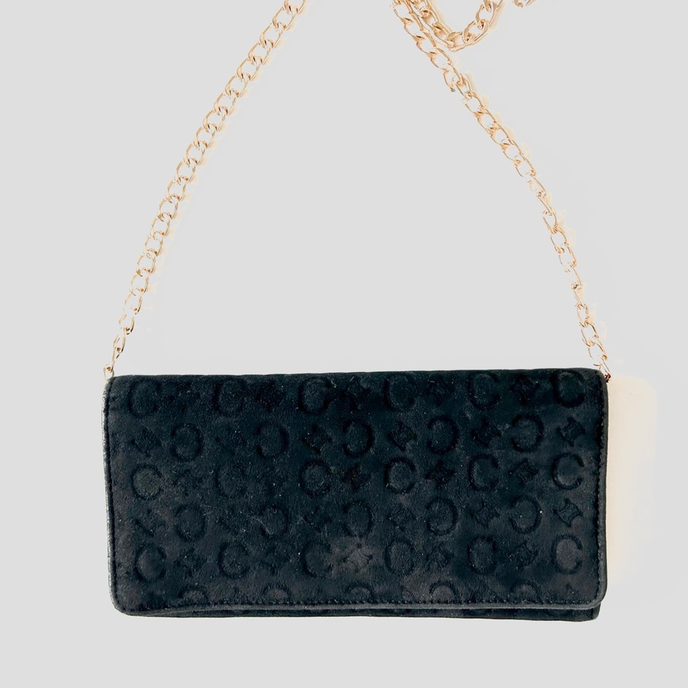 Celine Macadam Black Suede Wallet